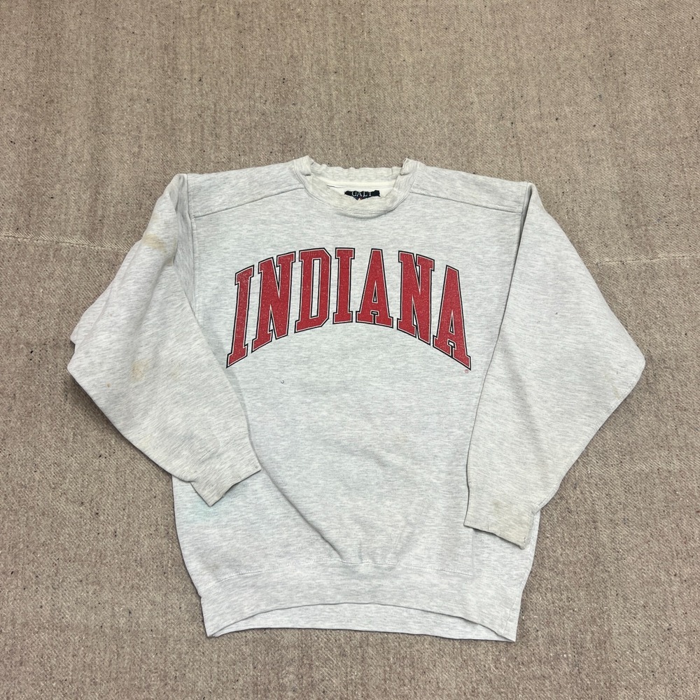 Vintage Indiana‎ Hoosiers Sweatshirt Mens Large Gray 1990s NCAA